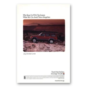 1992 Jeep Cherokee Print Ad | Keep Up With Joneses