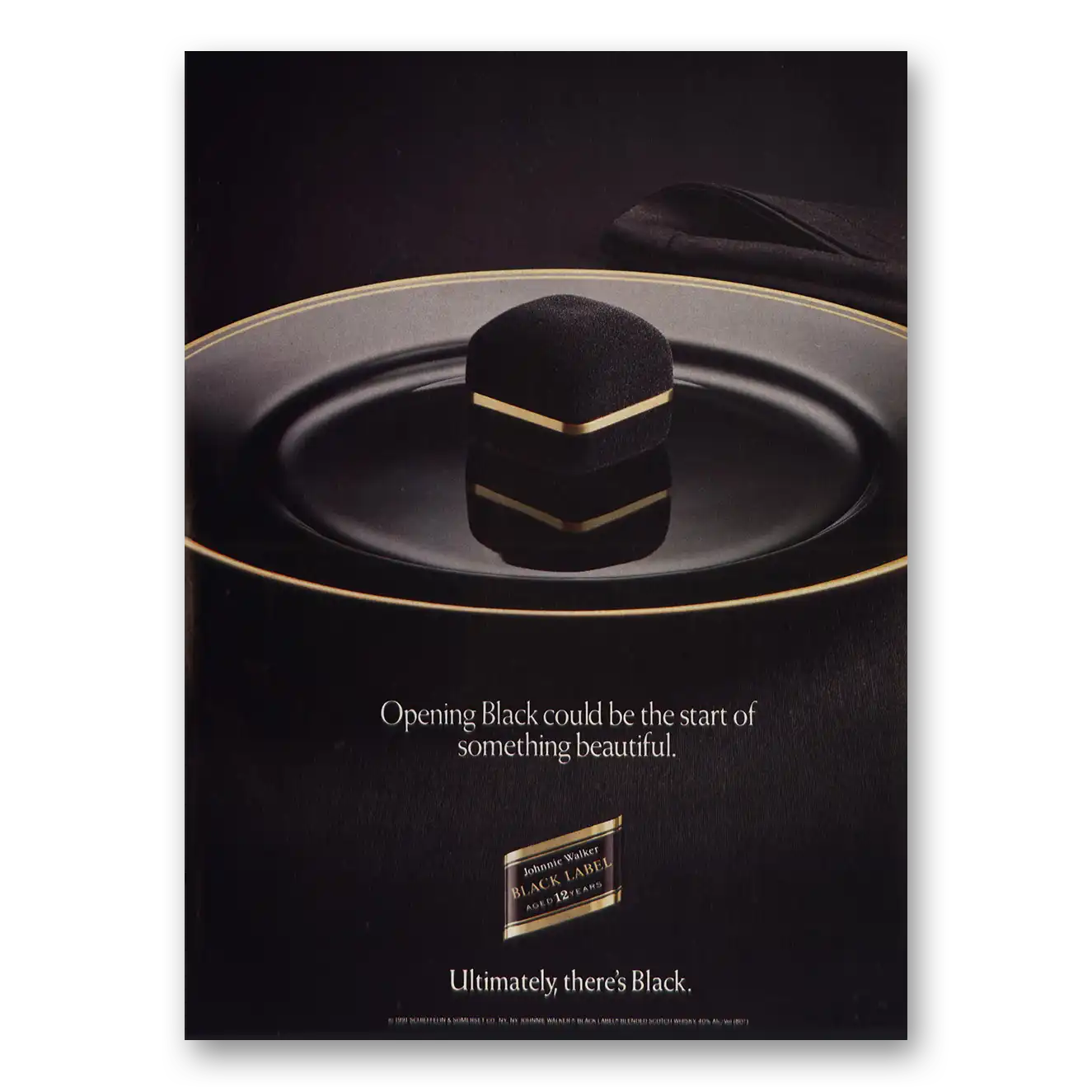 1991 Johnnie Walker Black Label Print Ad | Something Beautiful