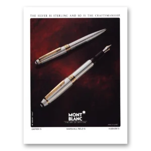 1992 Montblanc Pens Print Ad | Silver Sterling