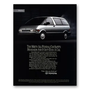 1992 Toyota Previa Print Ad | Meets All Federal Safety Standards
