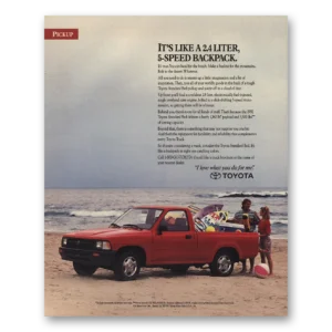 1991 Toyota Trucks Print Ad | Like 24 Liter 5 Speed Backpack