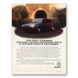 1992 Volkswagen Passat Print Ad | Sticker Shock Absorber