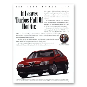 1993 Alfa Romeo 164 Print Ad | Turbos Full Hot Air