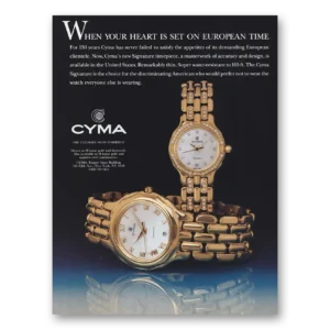 1993 Cyma Watch Print Ad | European Time