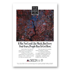 1993 Delta Air Lines Print Ad | Washington Dc People Run To Get Here