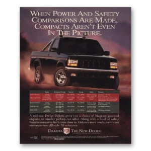 1993 Dodge Dakota Print Ad | Power Safety
