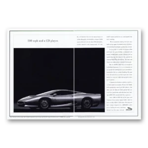 1993 Jaguar XJ220 Print Ad | 200 Mph Cd Player
