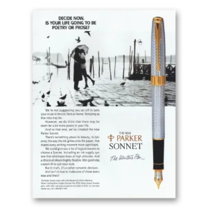 1993 Parker Sonnet Pen Print Ad | Poetry Prose