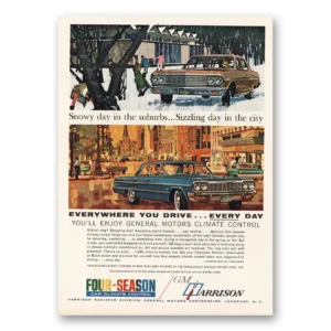 1964 GM Harrison Print Ad | Snowy Days In The Suburbs
