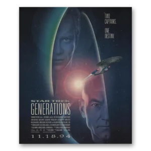 1994 Star Trek Generations Movie Promo Print Ad | Two Captains