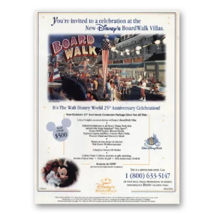 1996 Disneys Board Walk Villas Print Ad | 25th Anniversary