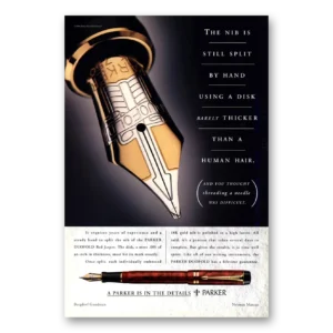 1996 Parker Duofold Pen Print Ad | Nib Still Split