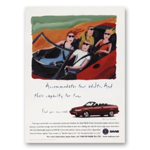 1997 Saab Print Ad | Accomodates Four Adults