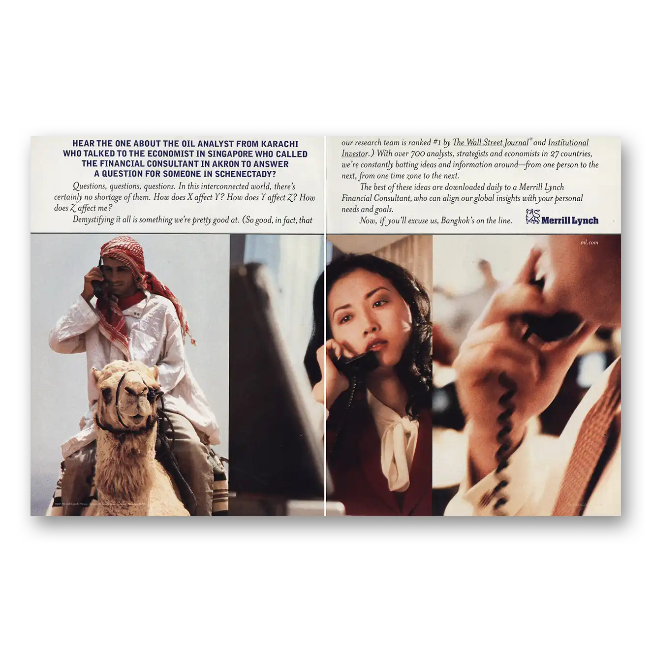 1998 Merrill Lynch Print Ad | Oil Analyst From Karachi