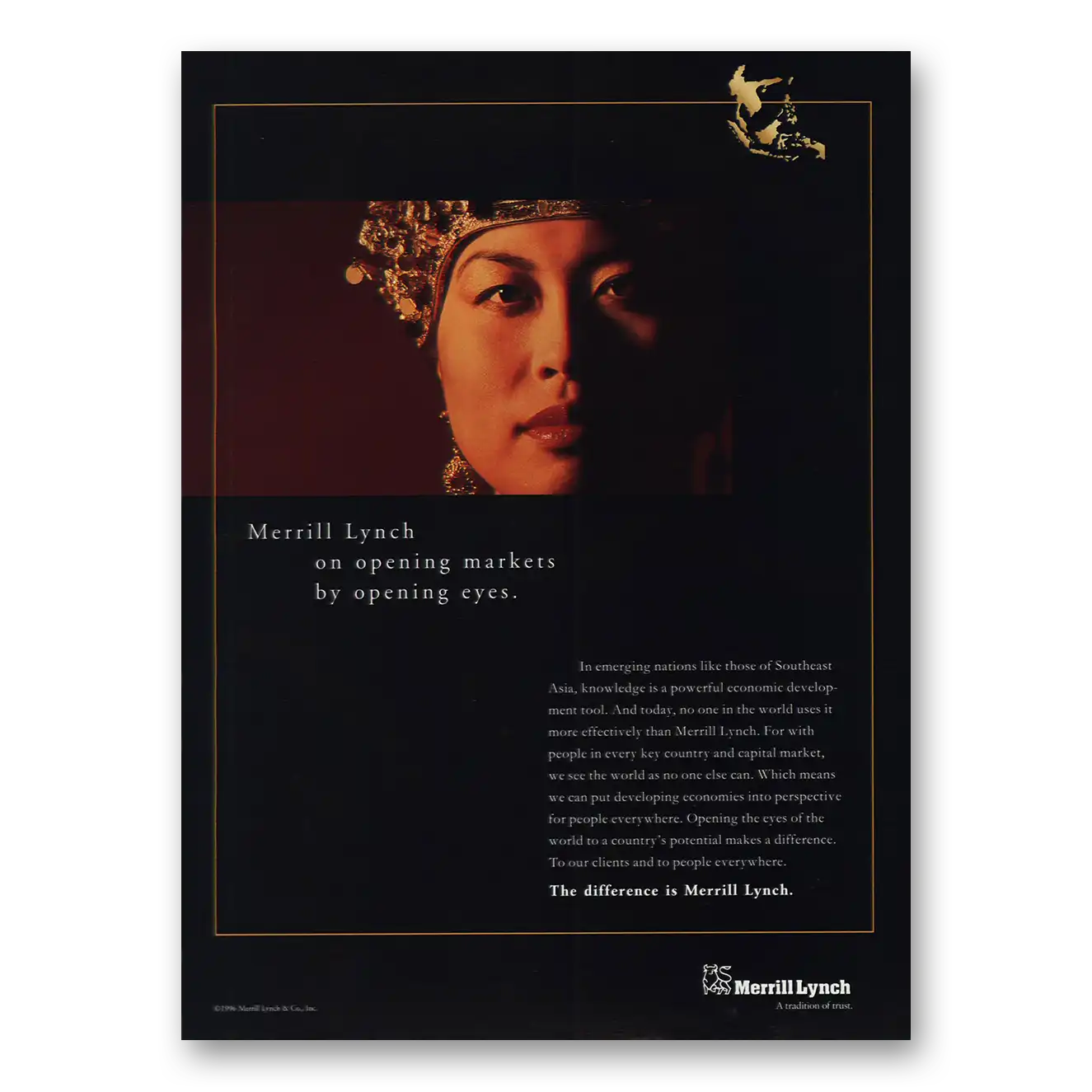 1998 Merrill Lynch Print Ad | Opening Markets Opening Eyes