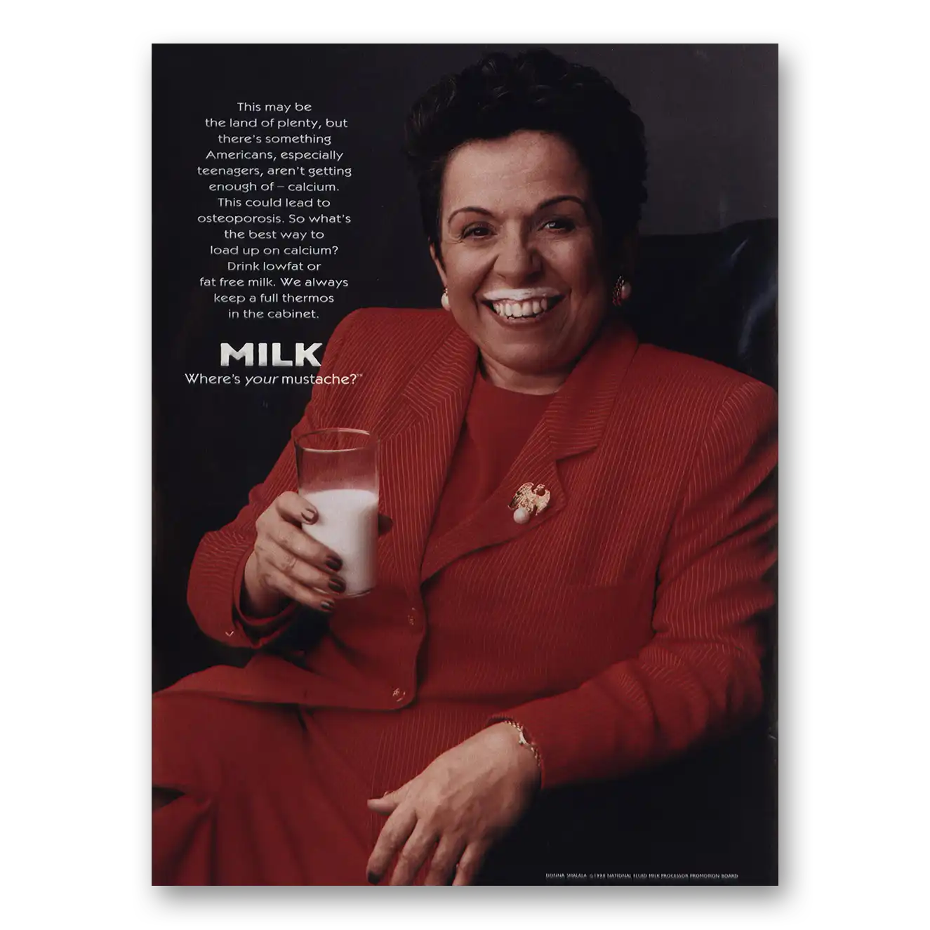 1988 Got Milk Print Ad | Donna Shalala