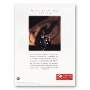 1998 Northwest Airlines Print Ad | Bb King Fly Like A King