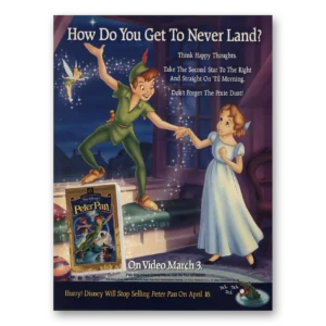 1998 Peter Pan Promo Print Ad | Never Land