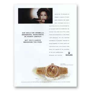 1998 Rolex Print Ad | Kiri Te Kanawa