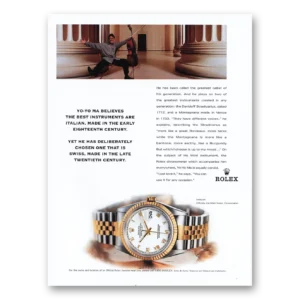 1998 Rolex Print Ad | Yo Yo Ma