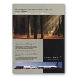 1998 Star Alliance Print Ad | Recognized As Frequent Flyer