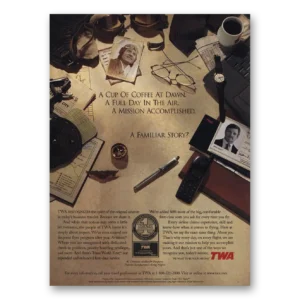 1998 TWA Airlines Print Ad | Cup Coffee