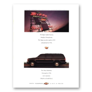 1998 Chevrolet Suburban Print Ad | Zippo Lighter