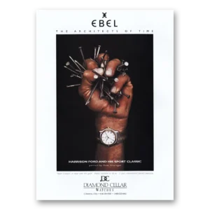 1999 Ebel Watch Print Ad | Harrison Ford