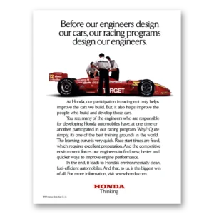 1999 Honda Print Ad | Racing Racing Programs Design Engineers Target