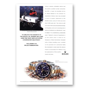 1999 Rolex Print Ad | Unclock Secrets Of Ocean