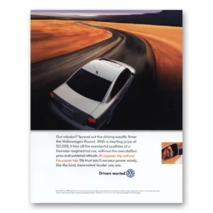 1999 Volkswagen Passat Print Ad | Our Mission