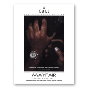 2000 Ebel Watch Print Ad | Harris Ford And His Chronograph