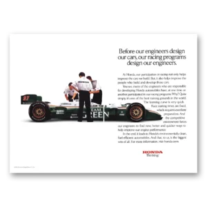 2000 Honda Print Ad | Racing Programs Design Engineers