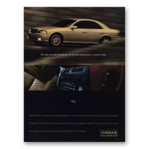 1999 Lincoln LS Print Ad | Record Time