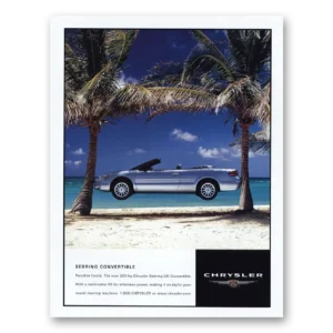 2001 Chrysler Sebring Print Ad | Paradise Found