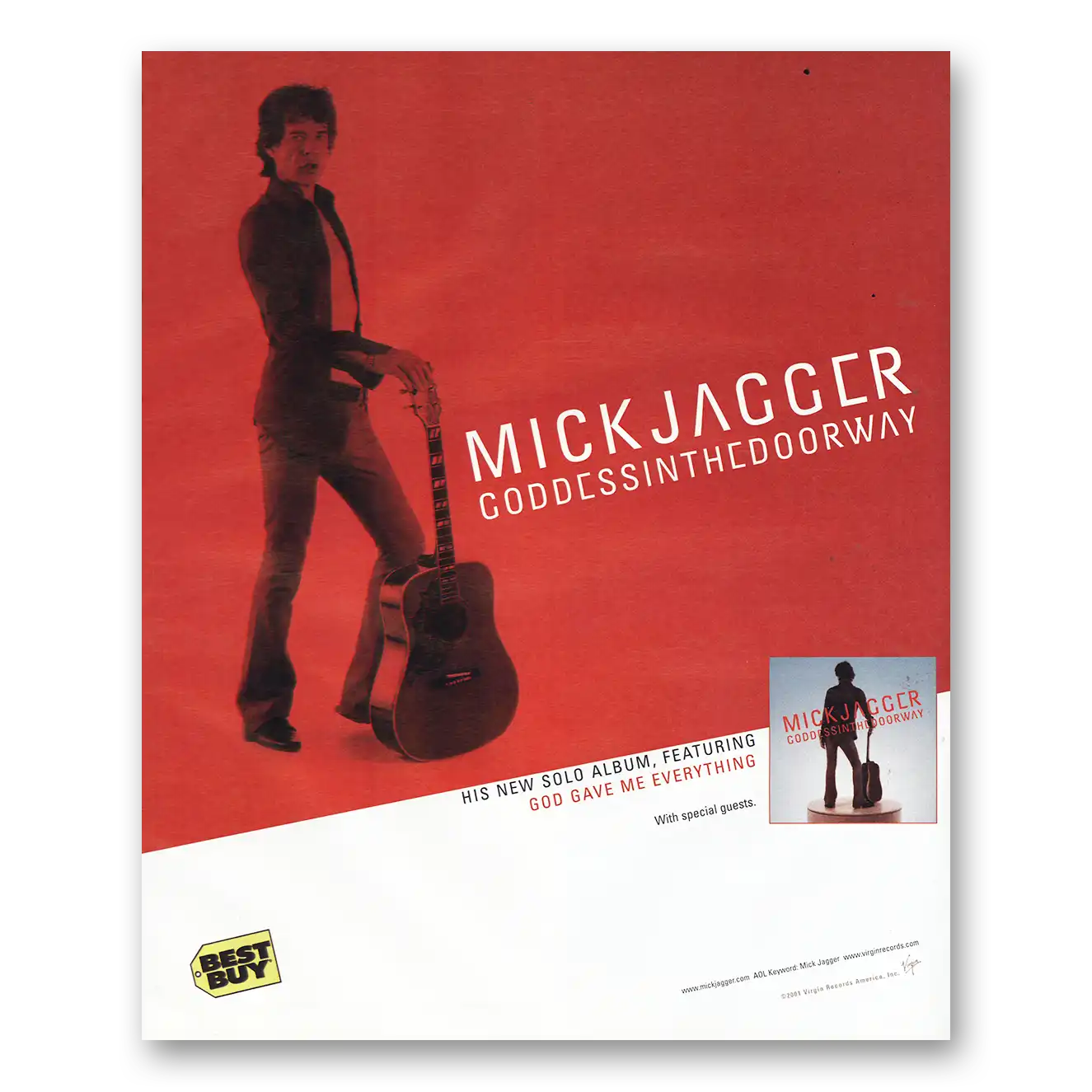 2001 Mick Jagger Promo Print Ad | Goddess