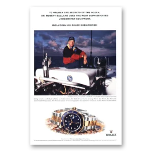 2001 Rolex Print Ad | Dr Robert Ballard