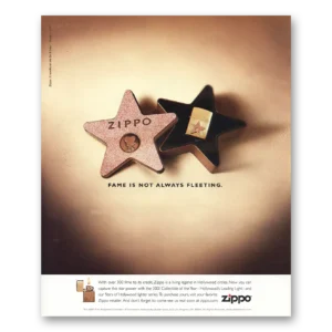 2001 Zippo Lighter Print Ad | Fame