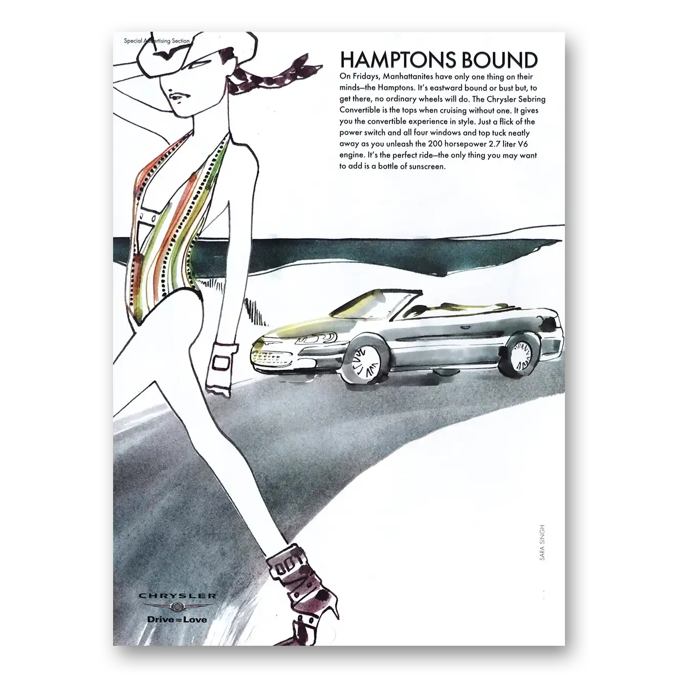 2002 Chrysler Sebring Print Ad | Hamptons Bound