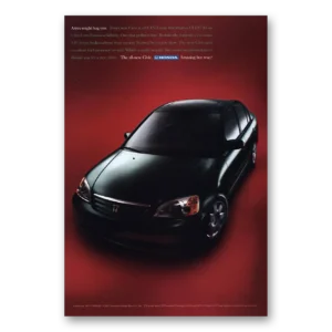 2002 Honda Civic Print Ad | A Tree Might Hug You