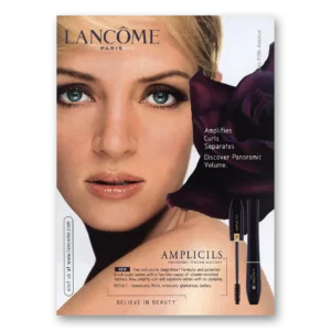 2002 Lancome Cosmetics Print Ad | Amplifies Curls