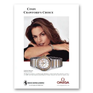 2002 Omega Watch Print Ad | Cindy Crawford Constellation Limited Edition
