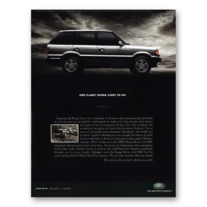 2002 Range Rover Print Ad | One Planet