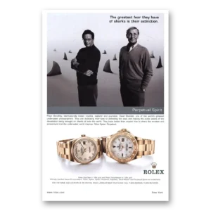 2002 Rolex Print Ad | Greatest Fear Of Sharks Extinction