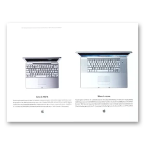 2003 Apple PowerBooks Print Ad | Less Is More