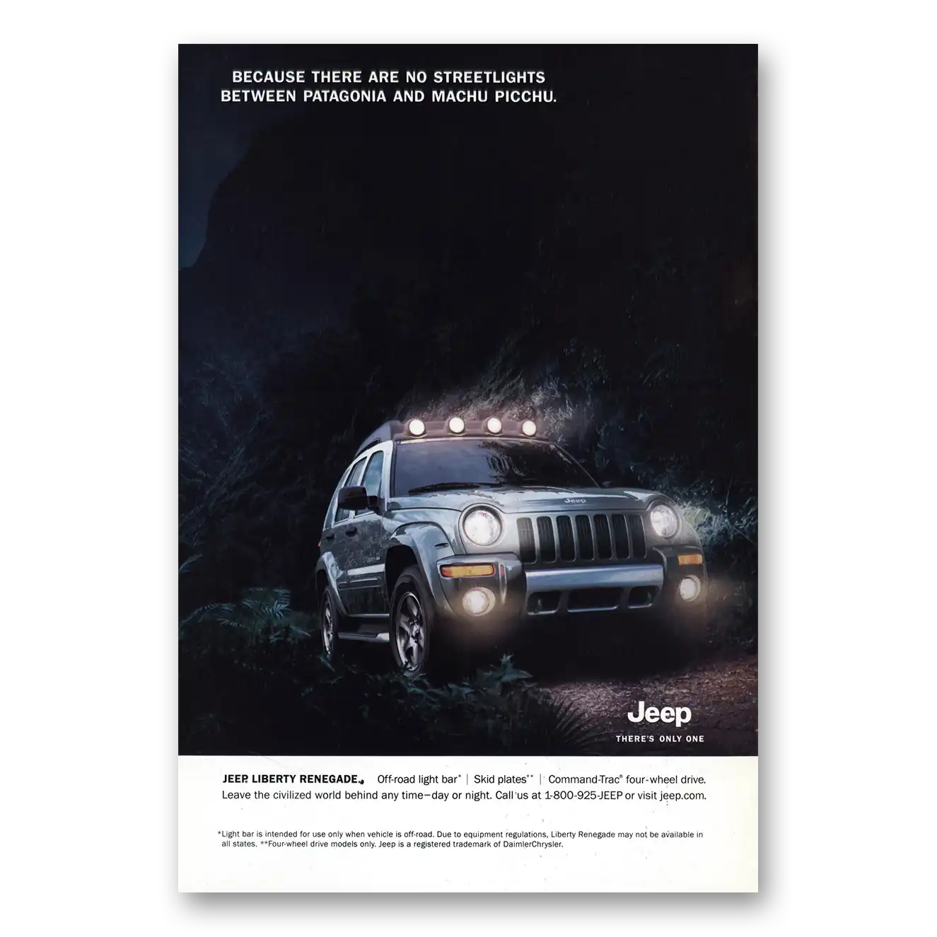 2003 Jeep Liberty Print Ad | No Streetlights Machu Picchu