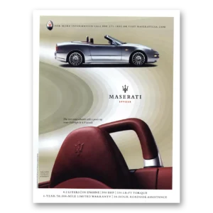 2003 Maserati Print Ad | Two Seater Cabriolet