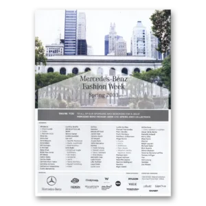 2002 Mercedes Benz Fashion Week Print Ad | Spring 2003