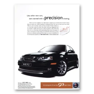 2003 Saab Print Ad | Started With Precision Drawing