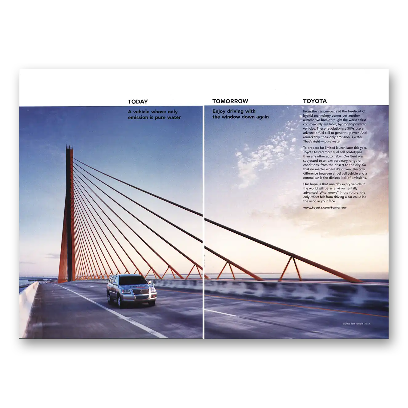 2003 Toyota Print Ad | Only Emission Is Pure Water